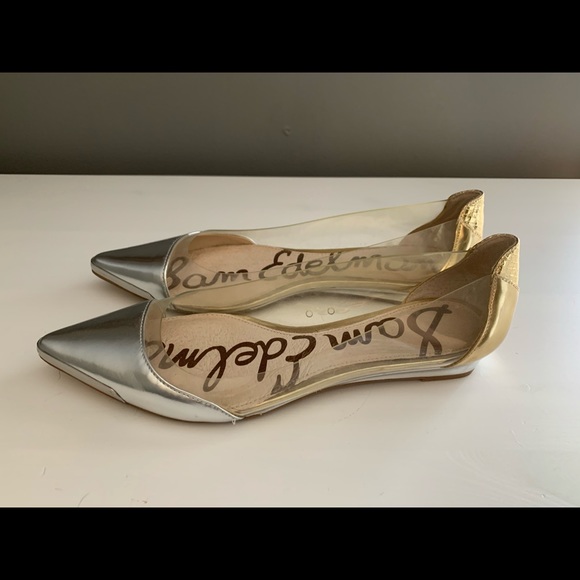 Sam Edelman Silver and Gold PVC Flats Never Worn - Picture 4 of 4
